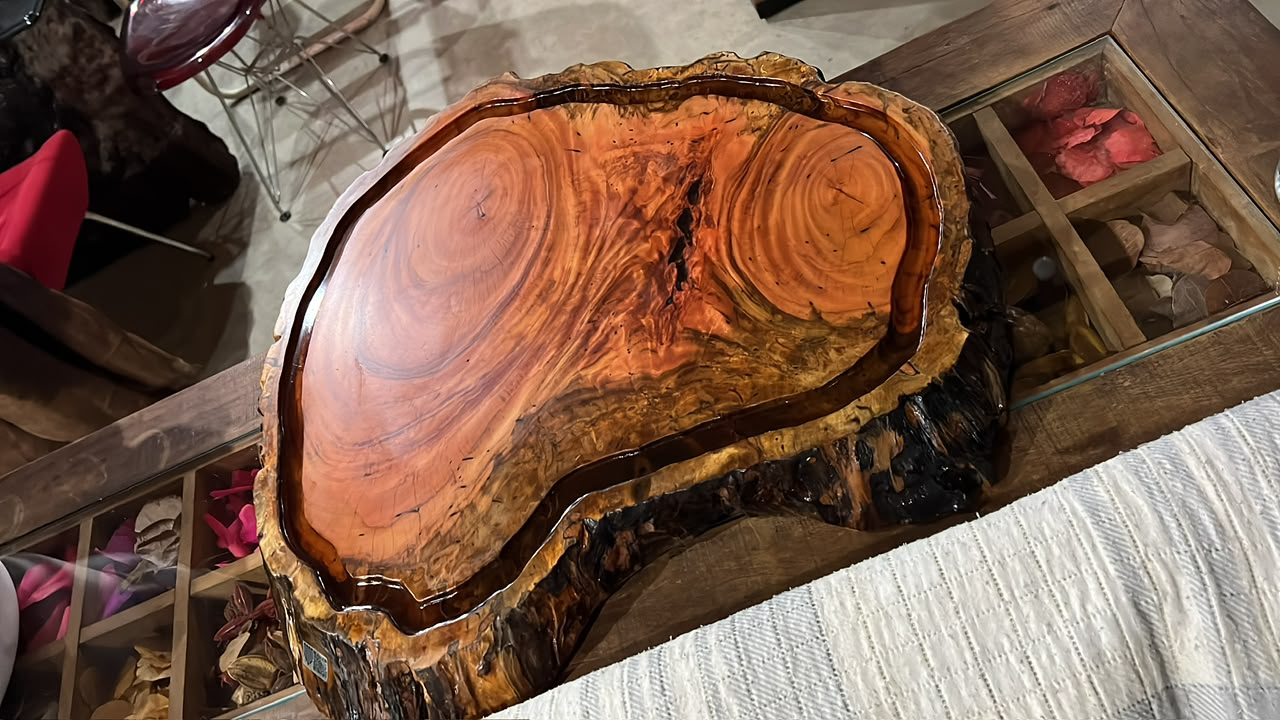 Tábua orgânica finalizada com contorno natural